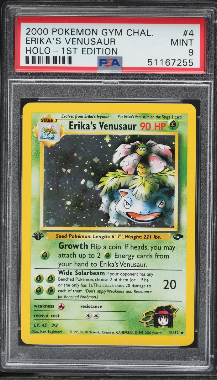 2000 Pokemon Gym Challenge 1st Edition Holo Erika's Venusaur #4 PSA 9 MINT