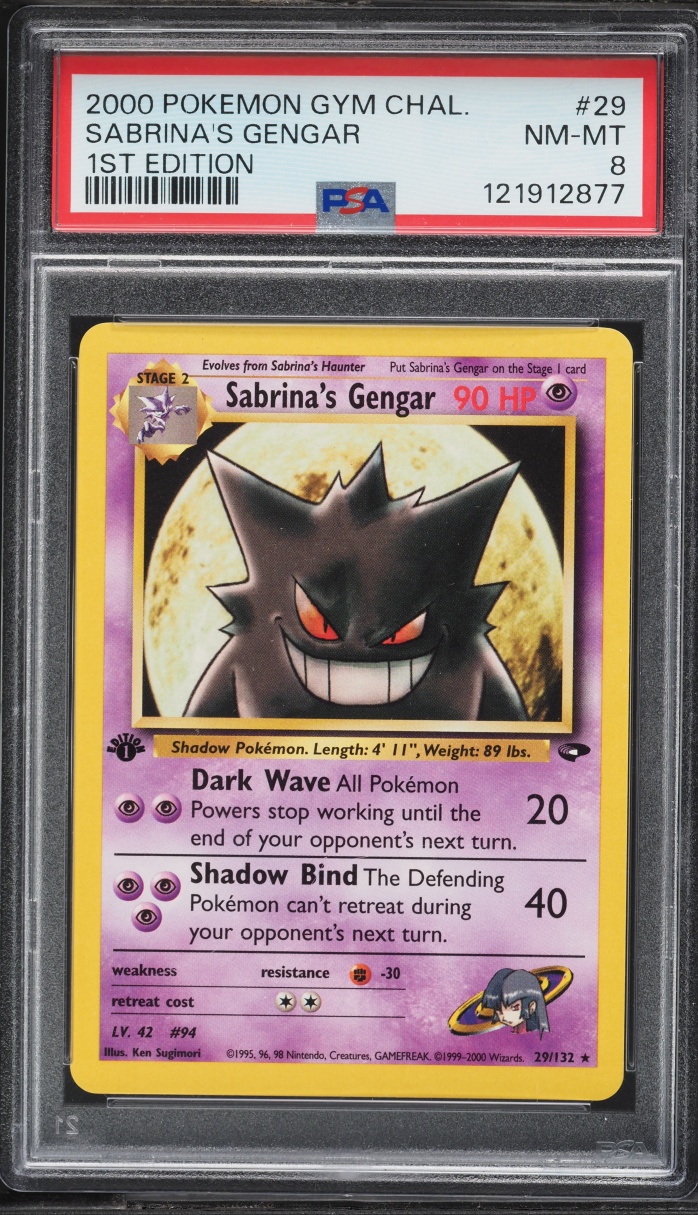 2000 Pokemon Gym Challenge 1st Edition Sabrina's Gengar #29 PSA 8 NM-MT