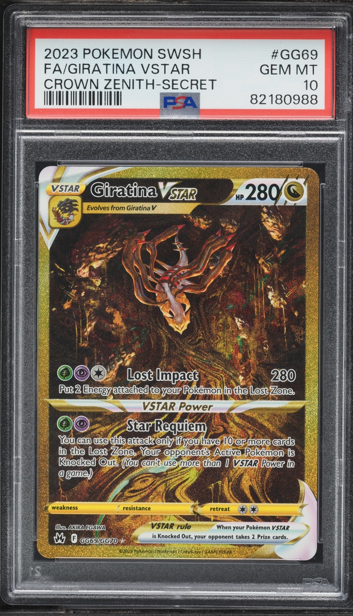 2023 Pokemon Sword & Shield Crown Zenith Gold Rare Giratina VSTAR #GG69 PSA 10 GEM MINT