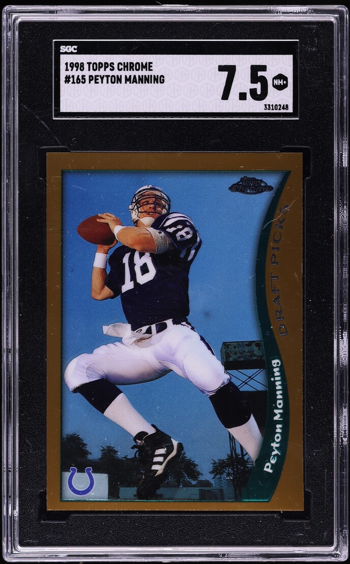 1998 Topps Chrome Peyton Manning ROOKIE #165 SGC 7.5 NRMT+