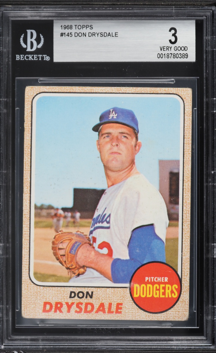 1968 Topps Don Drysdale #145 BGS 3 VG