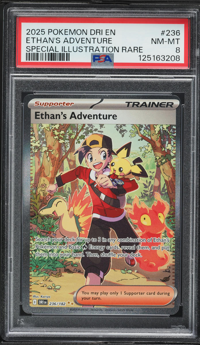 2025 Pokemon Scarlet & Violet Destined Rivals SIR Ethan's Adventure #236 PSA 8 NM-MT
