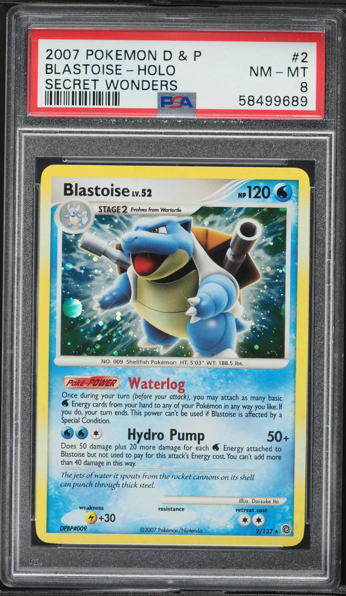 2007 Pokemon Diamond & Pearl Secret Wonders Holo Blastoise #2 PSA 8 NM-MT