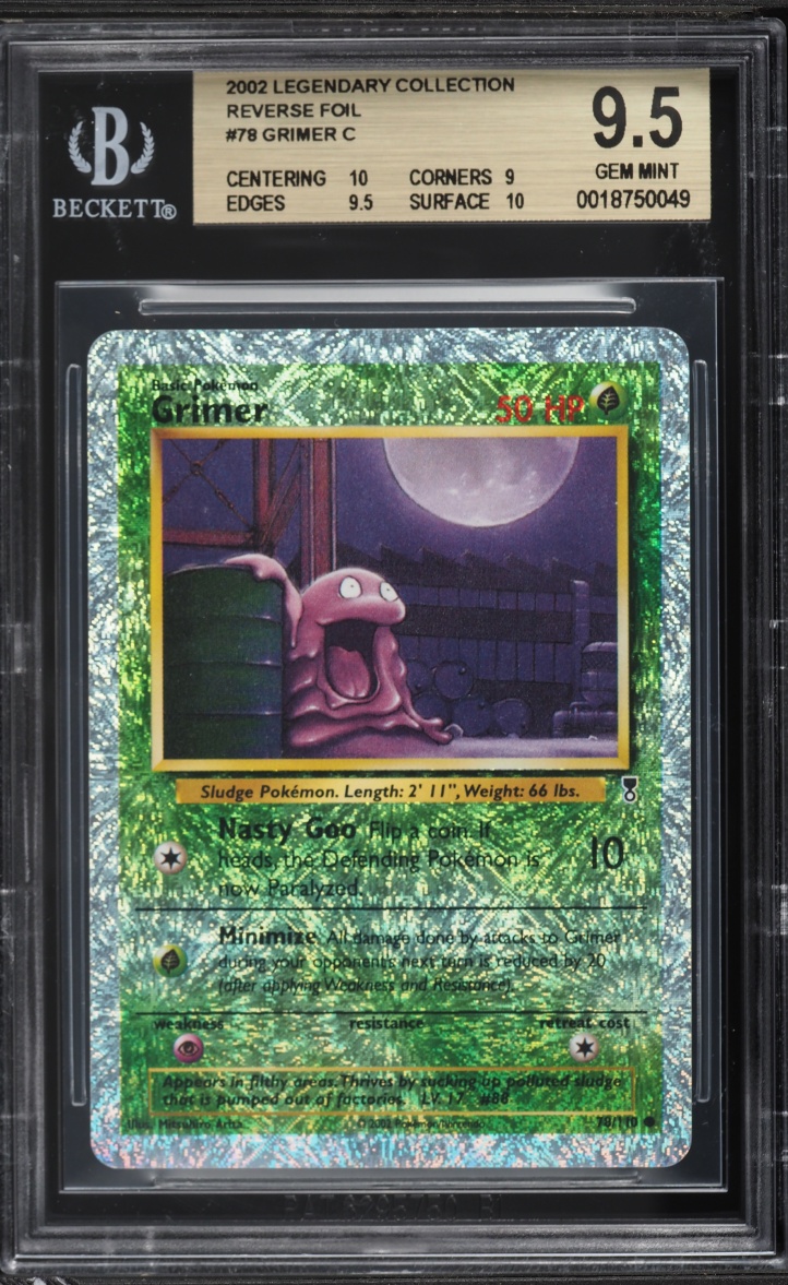 2002 Pokemon Legendary Collection Reverse Holo Grimer #78 BGS 9.5 GEM MINT