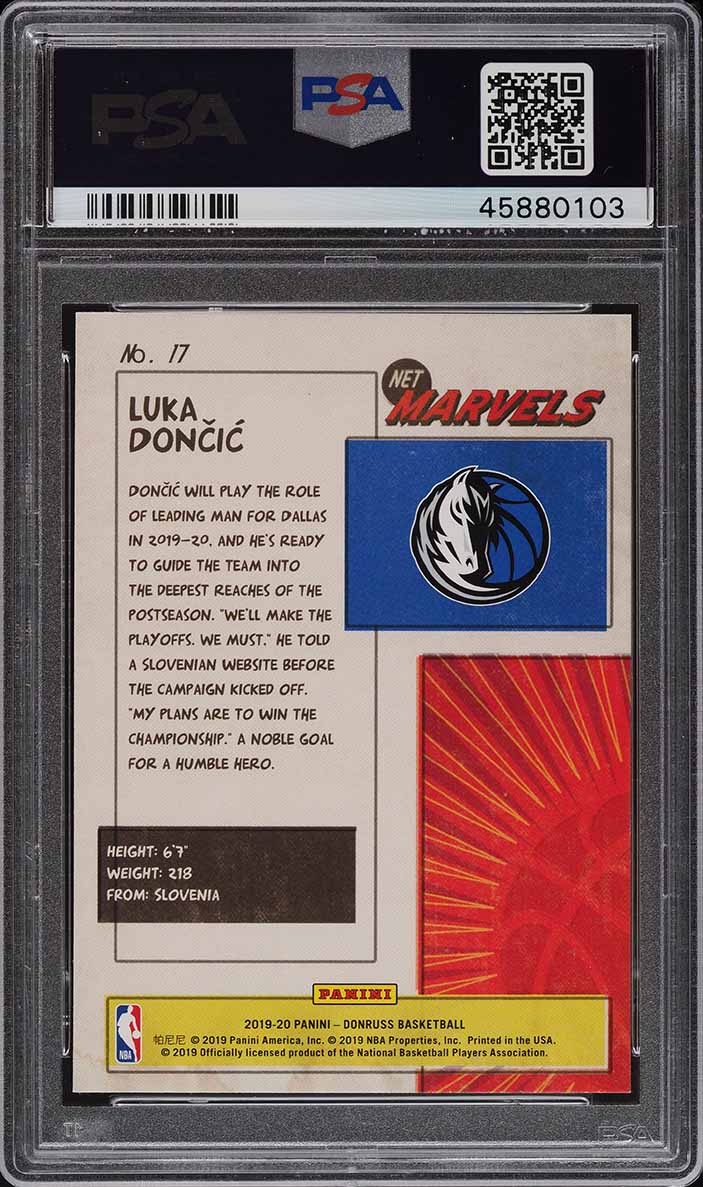 2019 Donruss Net Marvels Press Proof Luka Doncic #17 PSA 10 GEM MINT