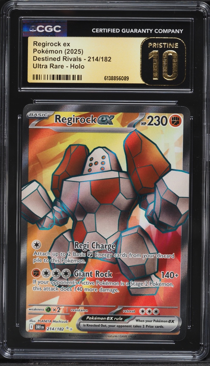 2025 Pokemon Scarlet & Violet Destined Rivals Full Art Regirock Ex #214 CGC 10 PRISTINE