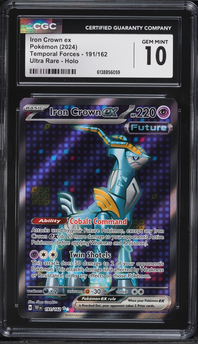2024 Pokemon Scarlet & Violet Temporal Forces Full Art Iron Crown ex #191 CGC 10 GEM MINT