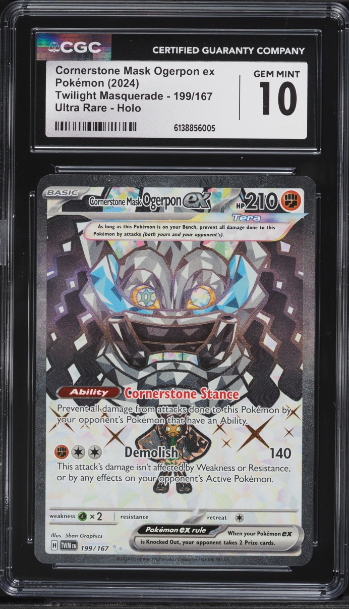 2024 Pokemon SV Twilight Masquerade Full Art Cornerstone Mask Ogerpon ex #199 CGC 10 GEM MINT