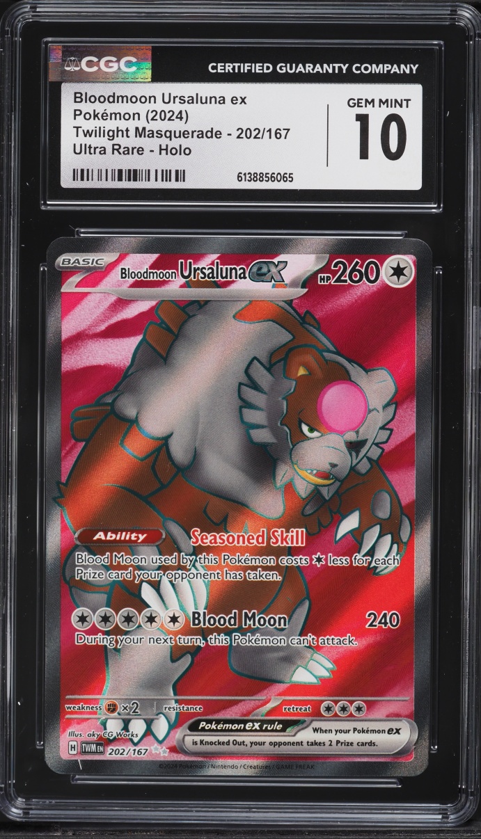 2024 Pokemon SV Twilight Masquerade Full Art Bloodmoon Ursaluna ex #202 CGC 10 GEM MINT
