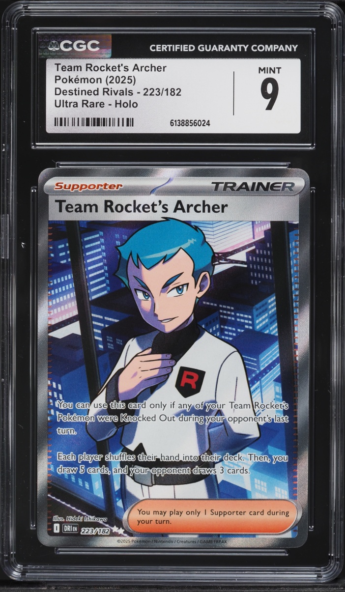 2025 Pokemon Scarlet & Violet Destined Rivals Full Art Team Rocket's Archer #223 CGC 9 MINT