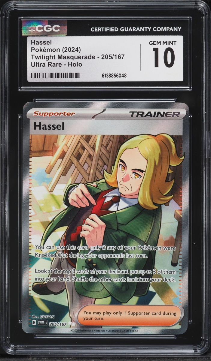 2024 Pokemon Scarlet & Violet Twilight Masquerade Full Art Hassel #205 CGC 10 GEM MINT