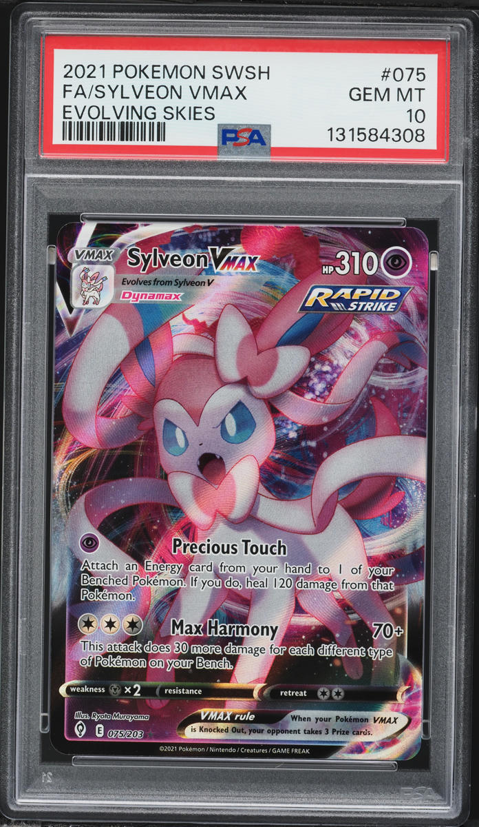 2021 Pokemon Sword & Shield Evolving Skies Alt Art Sylveon VMAX #75 PSA 10 GEM MINT