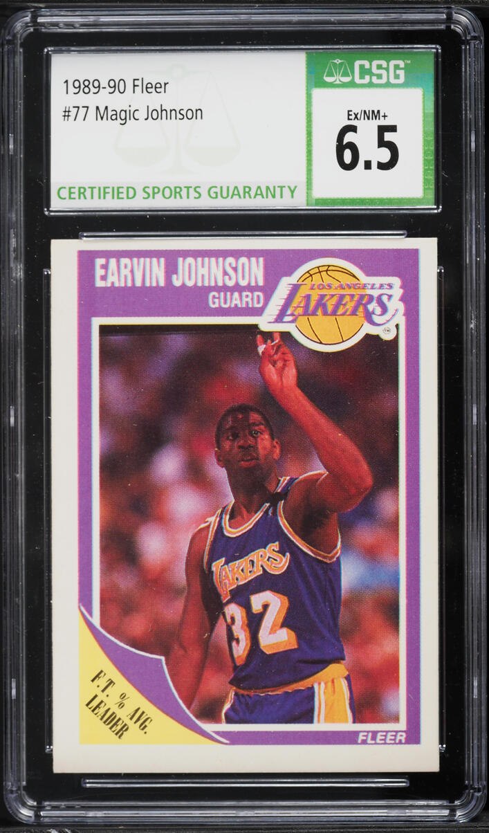 1989 Fleer Basketball Magic Johnson #77 CSG 6.5 EXMT+
