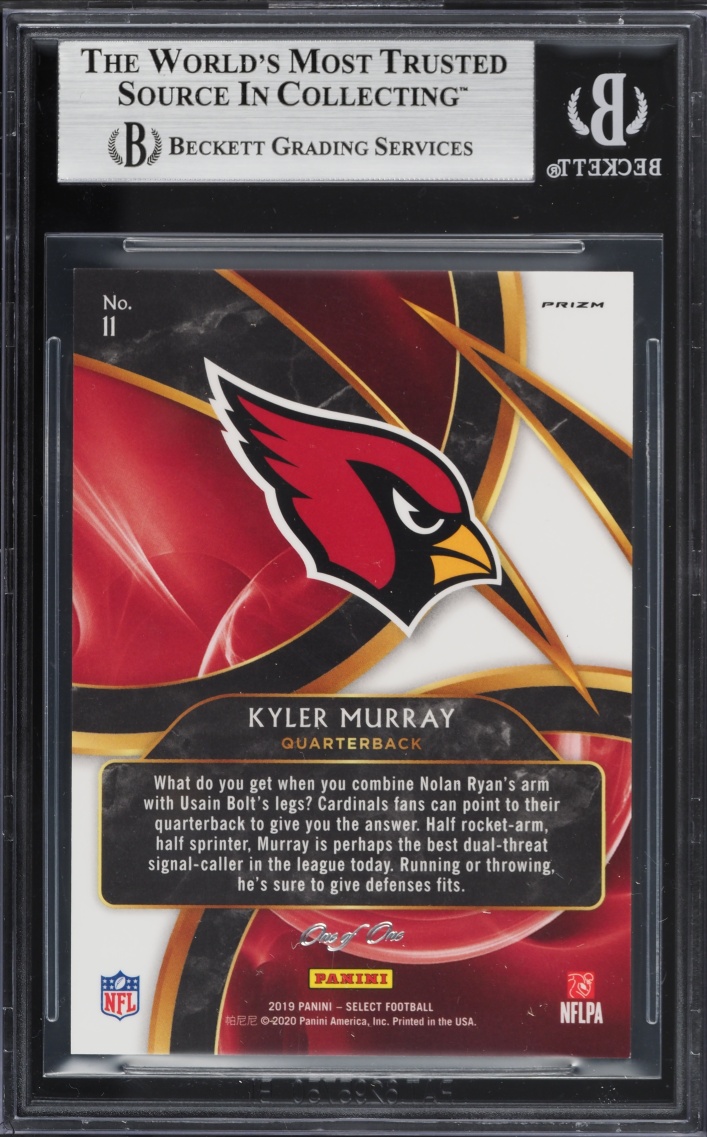 2019 Select Sensations Prizm Black Kyler Murray 1/1 #11 BGS 9 MINT