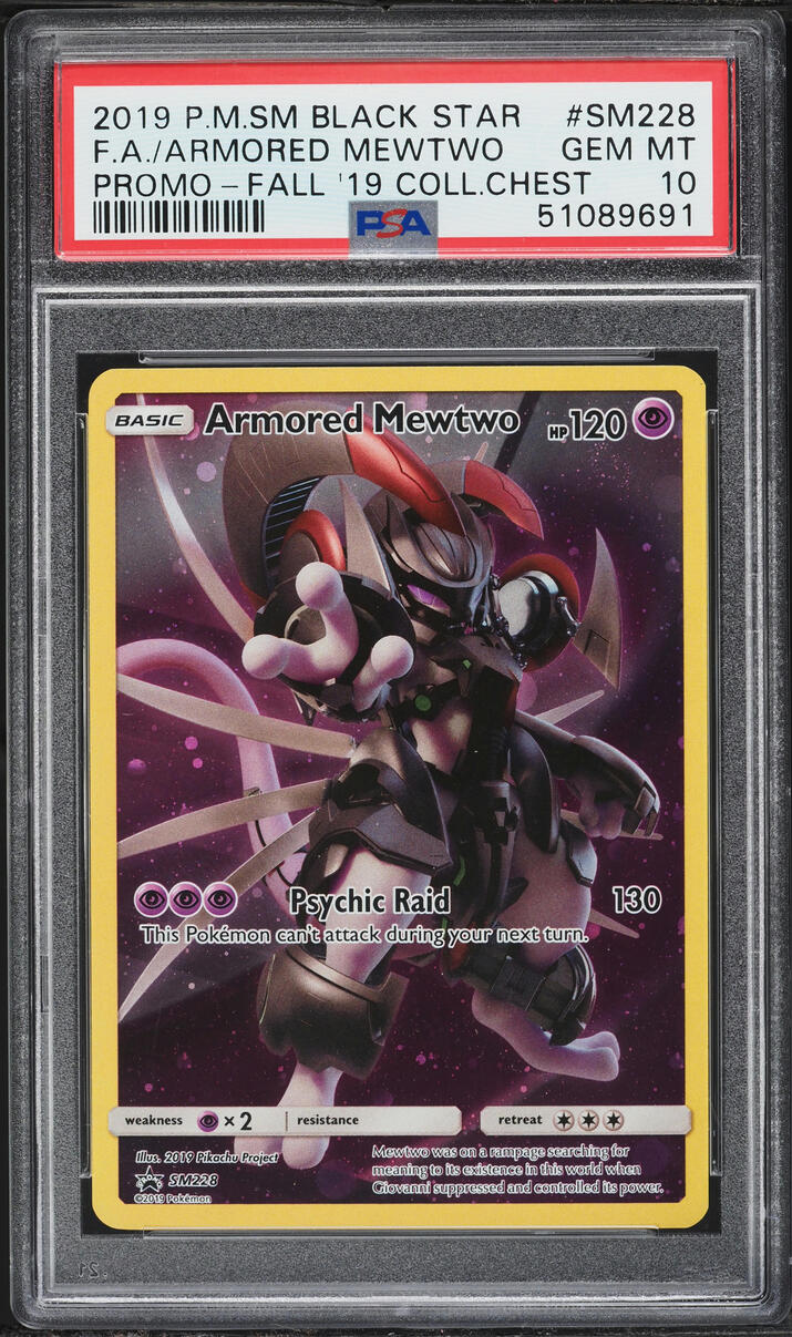 2019 Pokemon Sun & Moon Black Star Promo Full Art Armored Mewtwo #SM228 PSA 10 GEM MINT