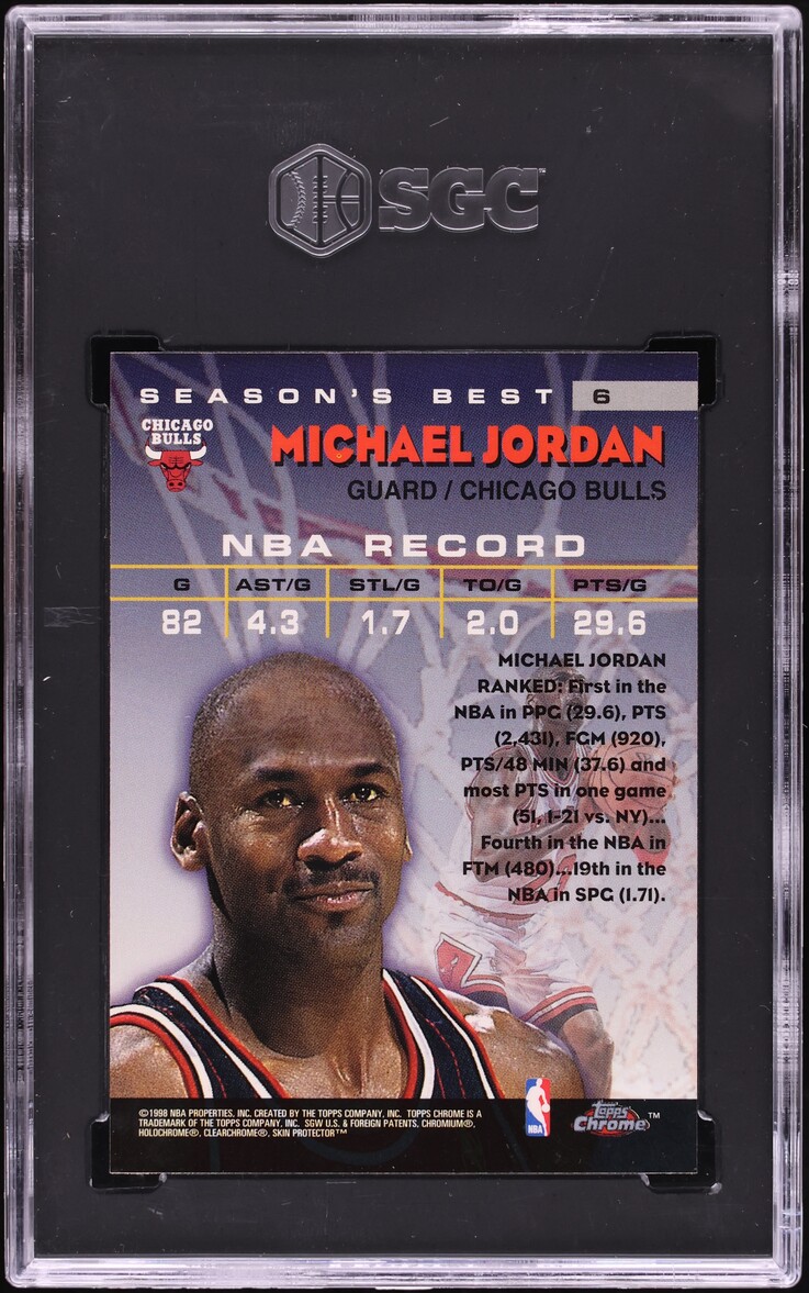 1997 Topps Chrome Season's Best Michael Jordan #6 SGC 8 NM-MT