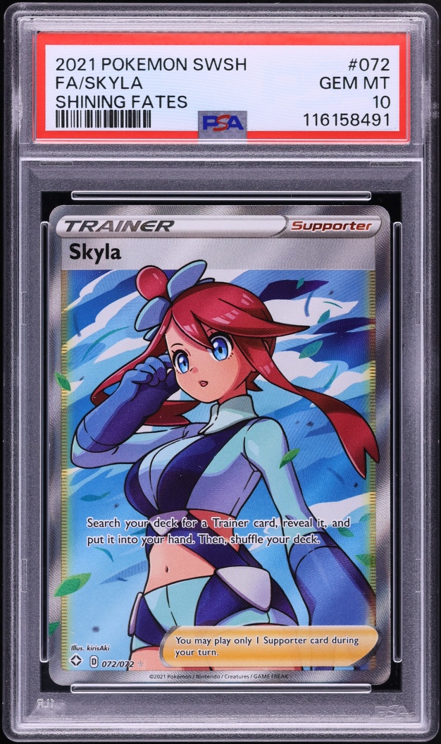 2021 Pokemon Sword & Shield Shining Fates Full Art Skyla #72 PSA 10 GEM MINT