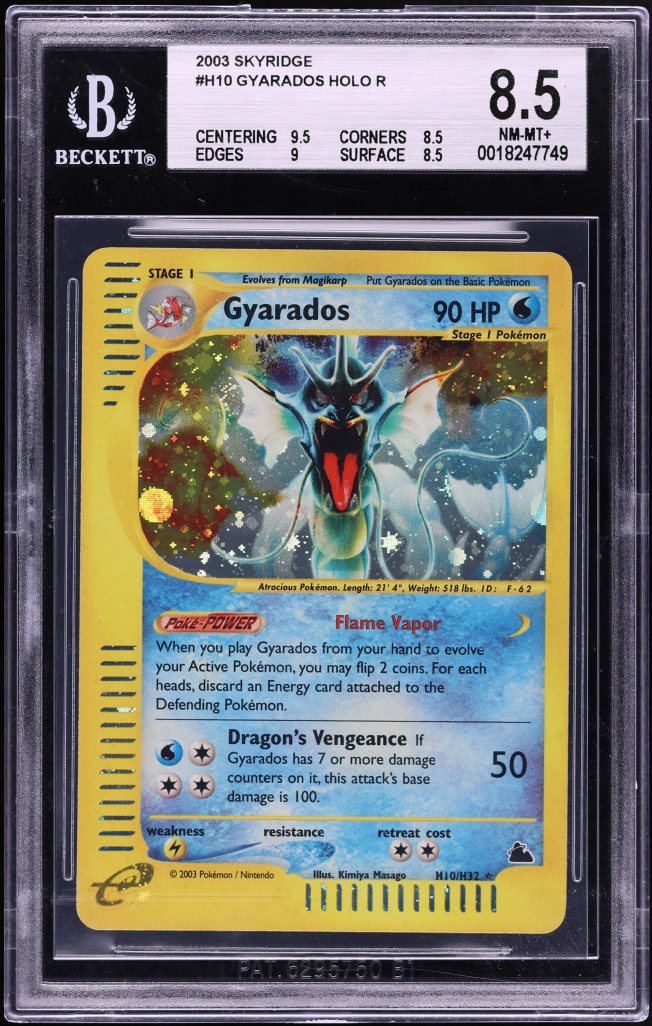 2003 Pokemon Skyridge Holo Gyarados #H10 BGS 8.5 NM-MT+