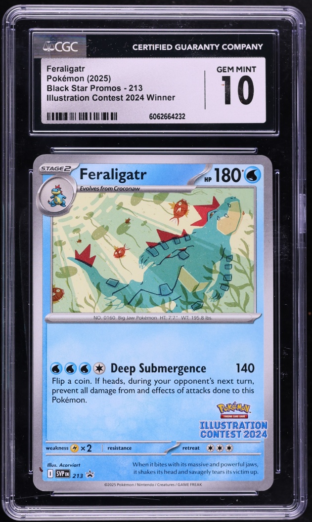 2025 Pokemon Scarlet & Violet Promo Illustration Contest '24 Winner Feraligatr #213 CGC 10 GEM