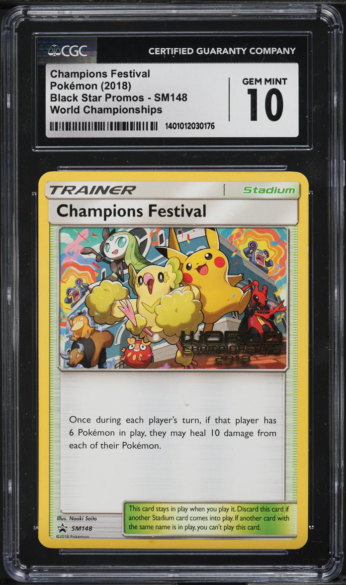 2018 Pokemon SM Black Star Promo World Champions Festival #SM148 CGC 10 GEM MINT