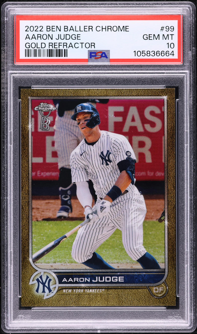 2022 Topps Chrome Ben Baller Gold Refractor Aaron Judge 1/50 #99 PSA 10 GEM MINT