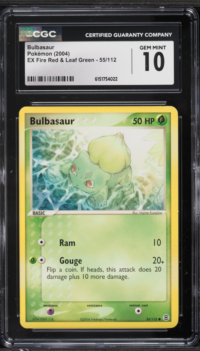 2004 Pokemon Ex Fire Red & Leaf Green Bulbasaur #55 CGC 10 GEM MINT