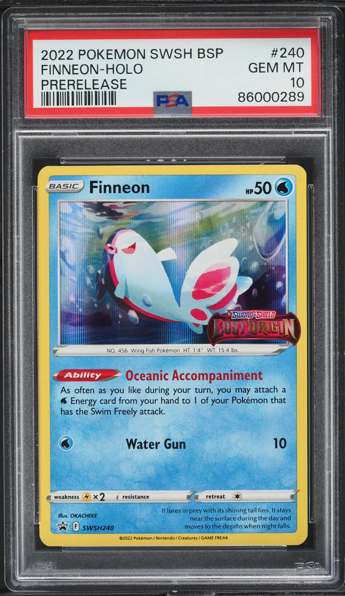 2022 Pokemon SWSH Black Star Promo Lost Origin Prerelease Holo Finneon #240 PSA 10 GEM MINT
