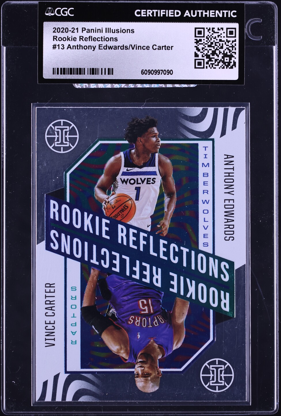 2020 Panini Illusions Reflections Anthony Edwards Vince Carter ROOKIE #13 CGC AUTH