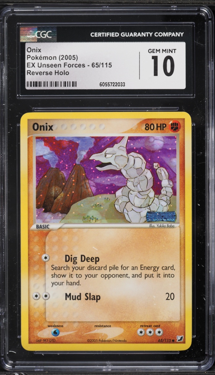 2005 Pokemon EX Unseen Forces Reverse Holo Onix #65 CGC 10 GEM MINT
