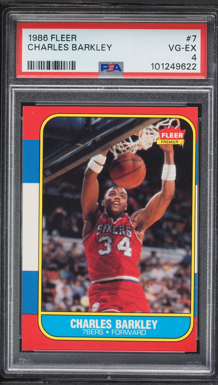 1986 Fleer Basketball Charles Barkley ROOKIE #7 PSA 4 VGEX