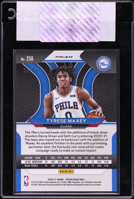 2020 Panini Prizm Choice Red Tyrese Maxey ROOKIE /88 #256 CGC AUTH