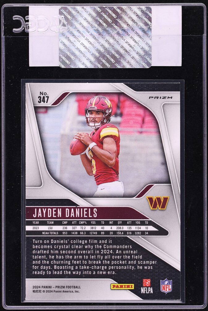2024 Panini Prizm Silver Jayden Daniels ROOKIE #347 CGC AUTH