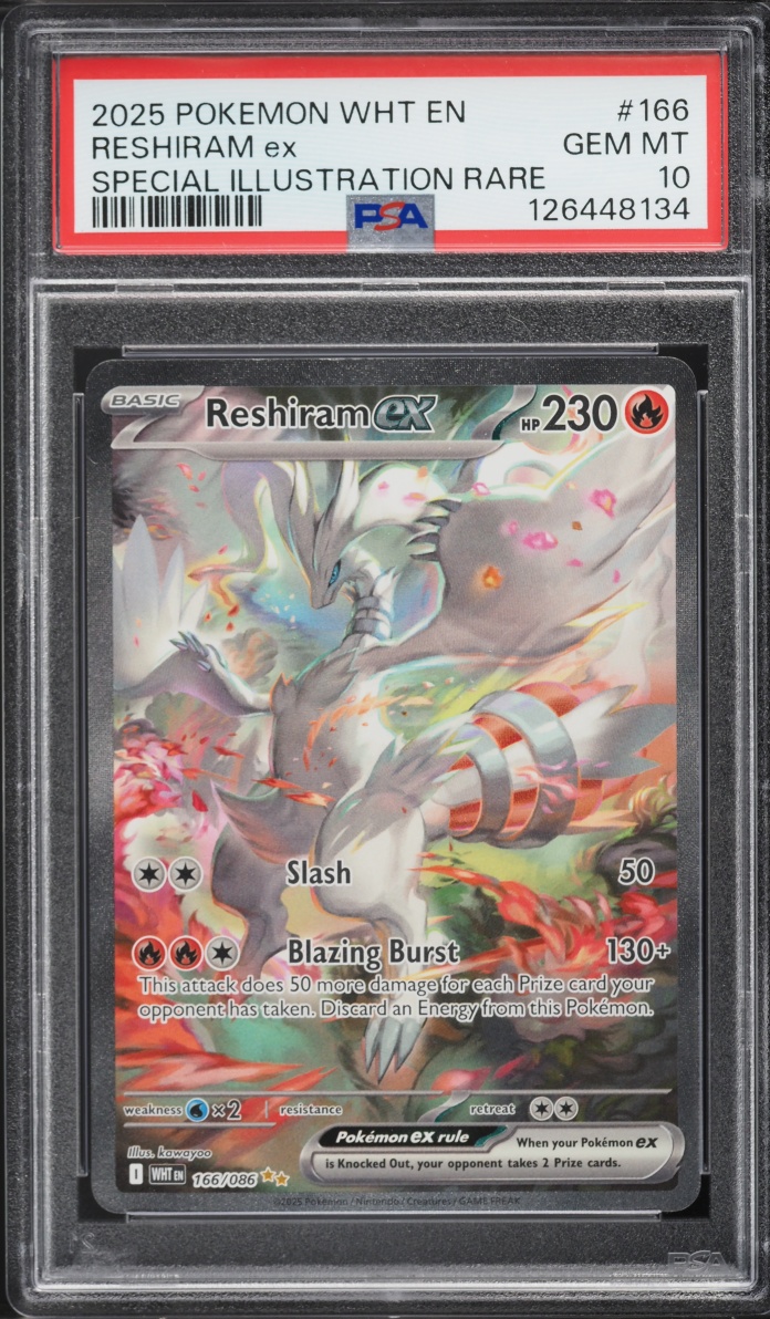 2025 Pokemon Scarlet & Violet White Flare SIR Reshiram EX #166 PSA 10 GEM MINT