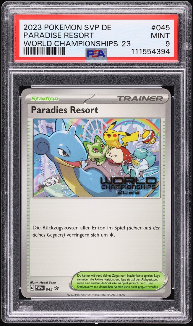 2023 Pokemon German SV Promo World Championships '23 Paradise Resort PSA 9 MINT