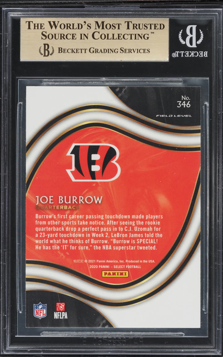 2020 Select Field Level Joe Burrow ROOKIE #346 BGS 9.5 GEM MINT
