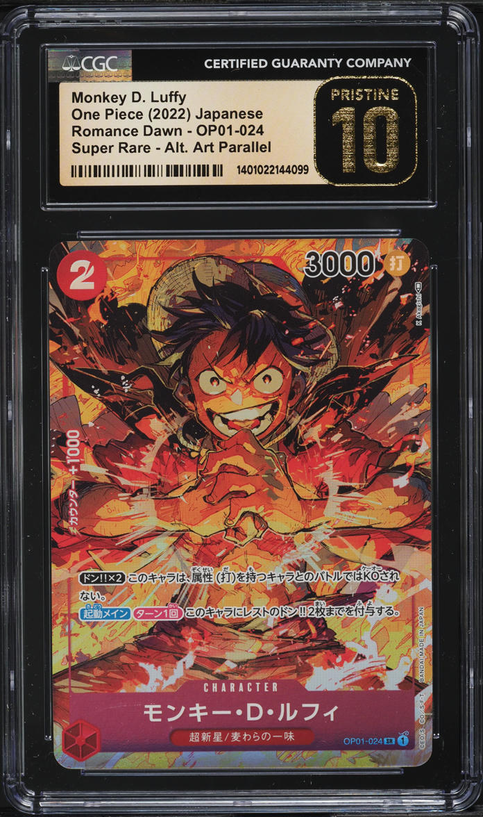 2022 One Piece Japanese Romance Dawn Alt Art Monkey D. Luffy CGC 10 PRISTINE