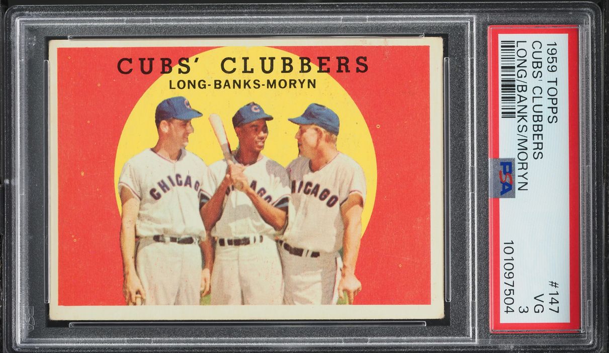 1959 Topps Ernie Banks CUBS' CLUBBERS #147 PSA 3 VG