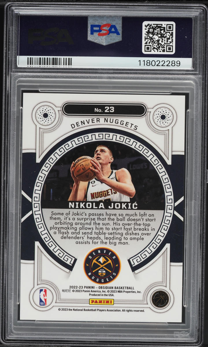 2022 Panini Obsidian Orbital EE Red Flood Nikola Jokic #23 PSA 9 MINT