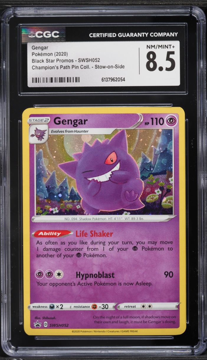 2020 Pokemon SWSH Promo Champion's Path Pin Collection Holo Gengar #SWSH052 CGC 8.5 NM-MT+