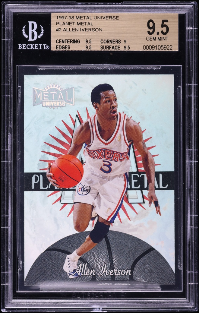 1997 Metal Universe Planet Metal Allen Iverson #2 BGS 9.5 GEM MINT