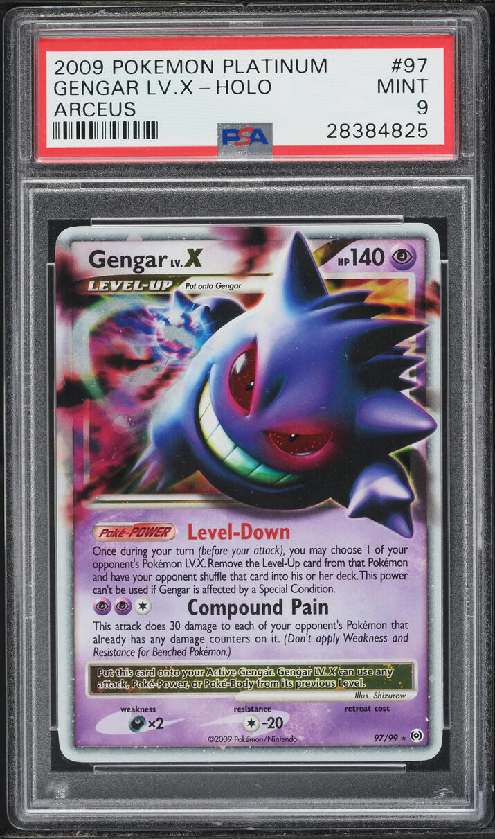 2009 Pokemon Platinum Arceus Holo Gengar LV.X #97 PSA 9 MINT