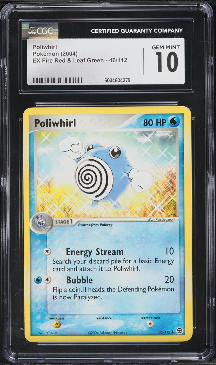 2004 Pokemon Ex Fire Red & Leaf Green Poliwhirl #46 CGC 10 GEM MINT