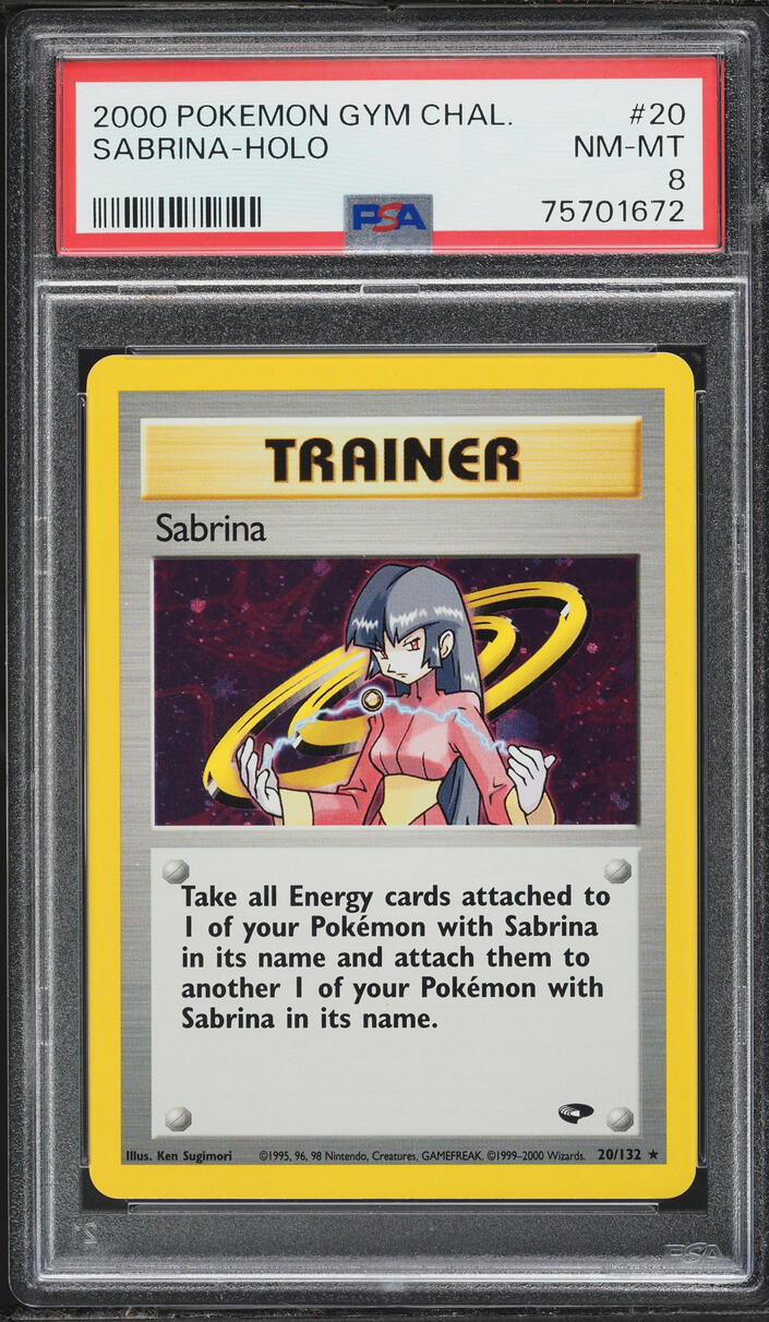 2000 Pokemon Gym Challenge Holo Sabrina #20 PSA 8 NM-MT