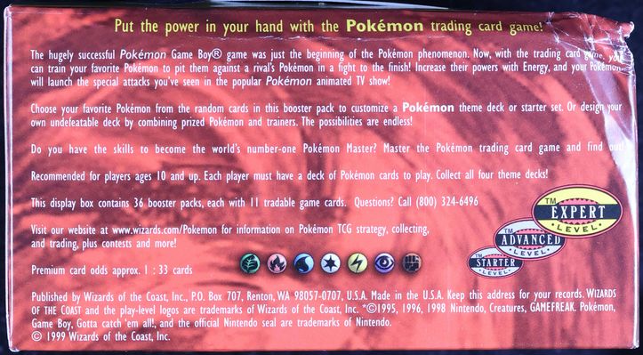 1999 POKEMON FRENCH 1st Edition Base Set Booster Box Display SEALED EUR 69.999,00 - FR