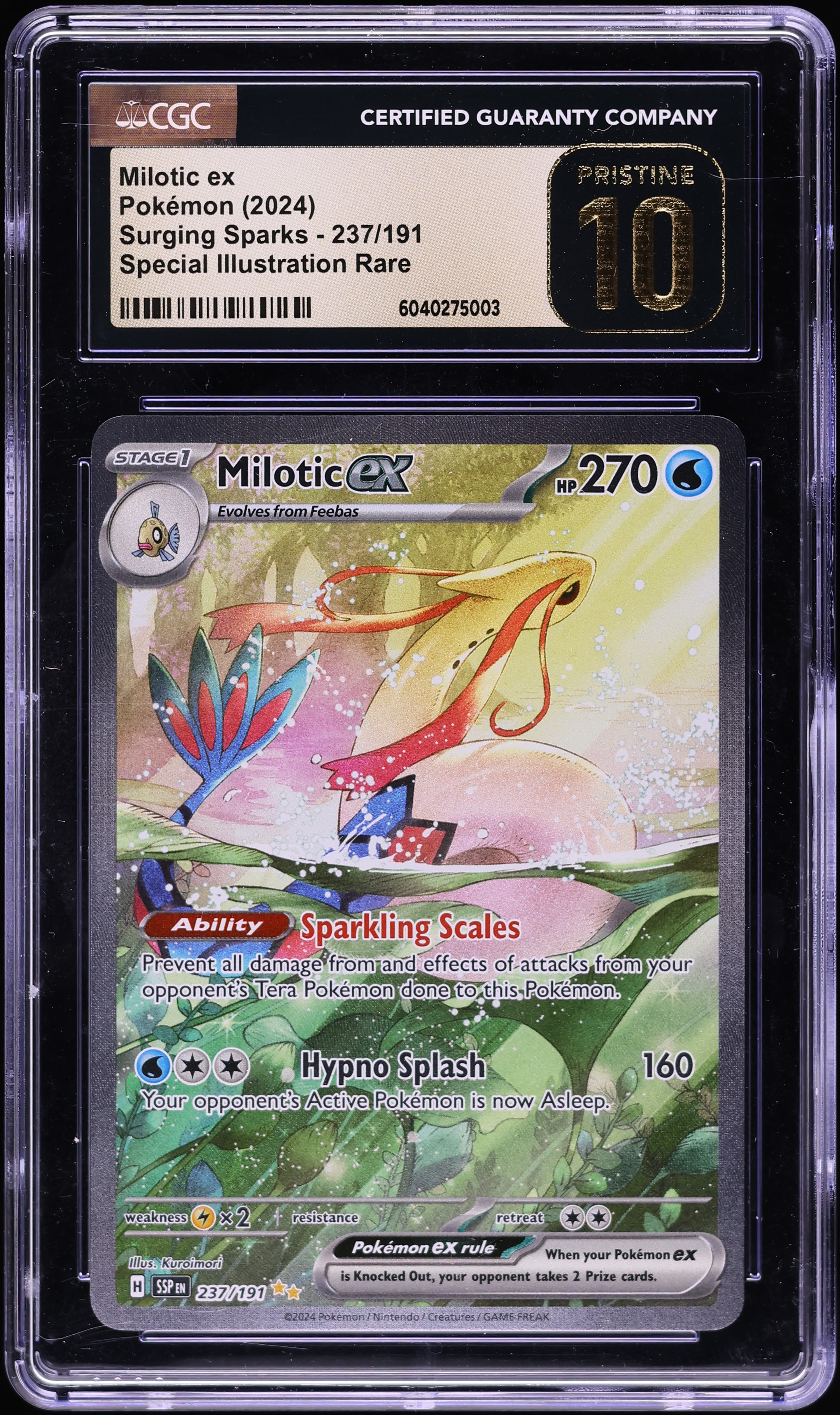 2024 Pokemon Scarlet & Violet Surging Sparks SIR Milotic ex #237 CGC 10 PRISTINE