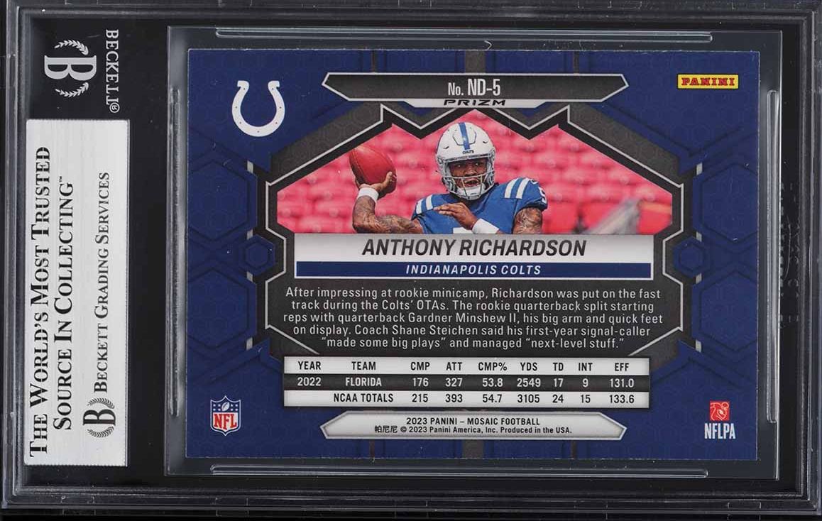 2023 Panini Mosaic NFL Debut Silver Anthony Richardson ROOKIE #ND-5 BGS 8.5