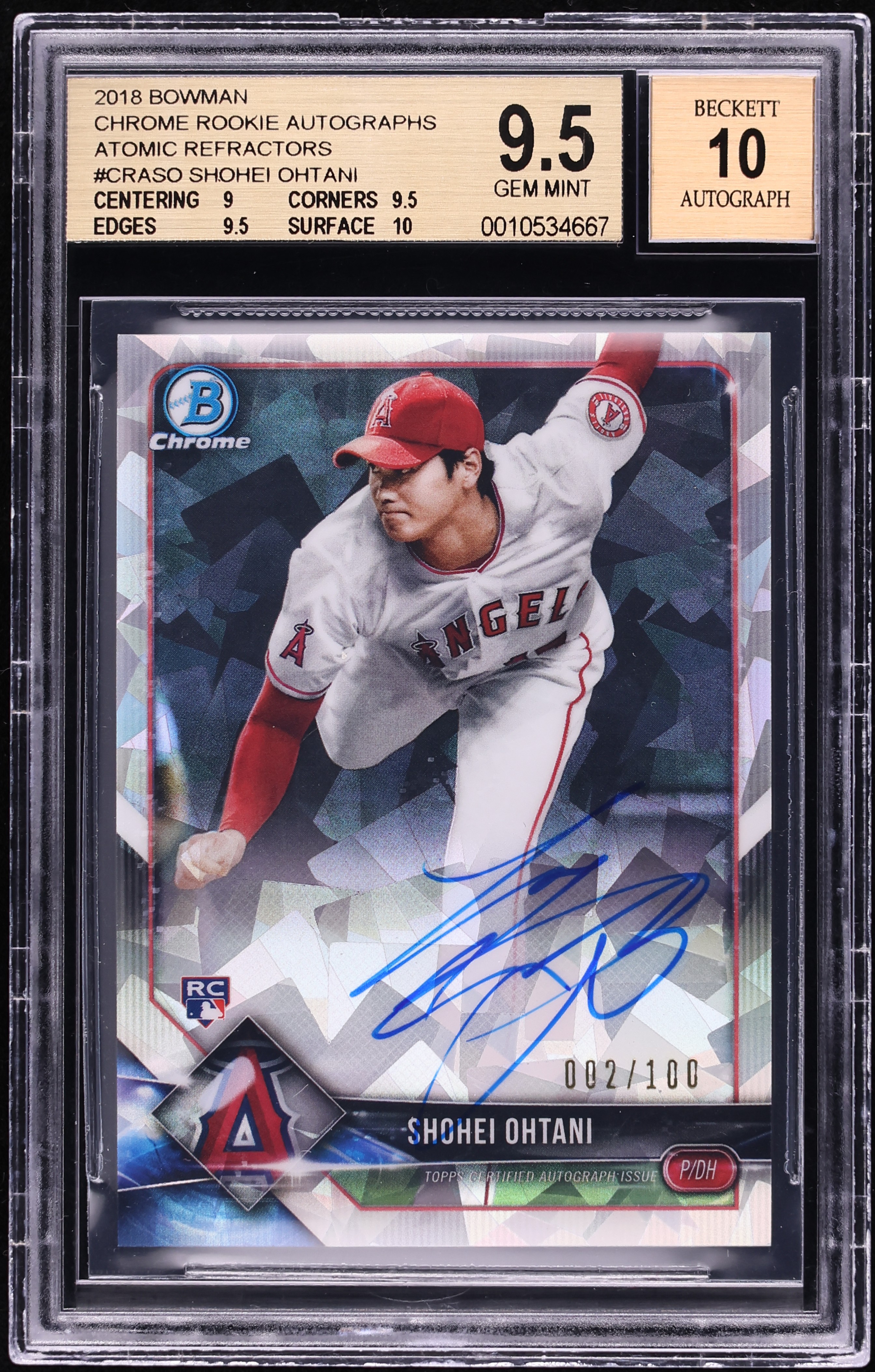 その他 Shohei Ohtani 2018 Bowman Chrome Rookie 2018 Bowman Chrome Sterling Shohei Ohtani ROOKIE #BS-SO SGC 9.5