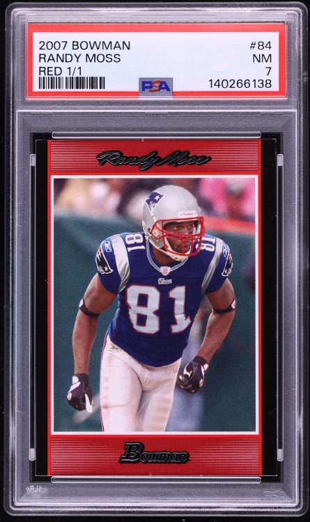 2007 Bowman Red Randy Moss 1/1 #84 PSA 7 NRMT