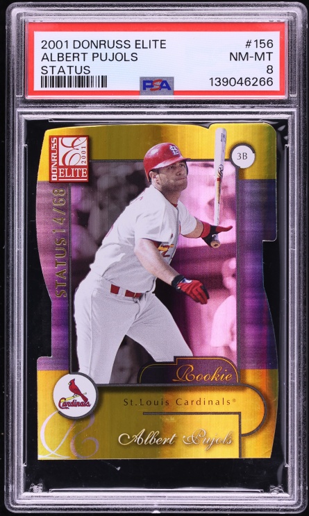 2001 Donruss Elite Status Die-Cut Albert Pujols ROOKIE /68 #156 PSA 8 NM-MT