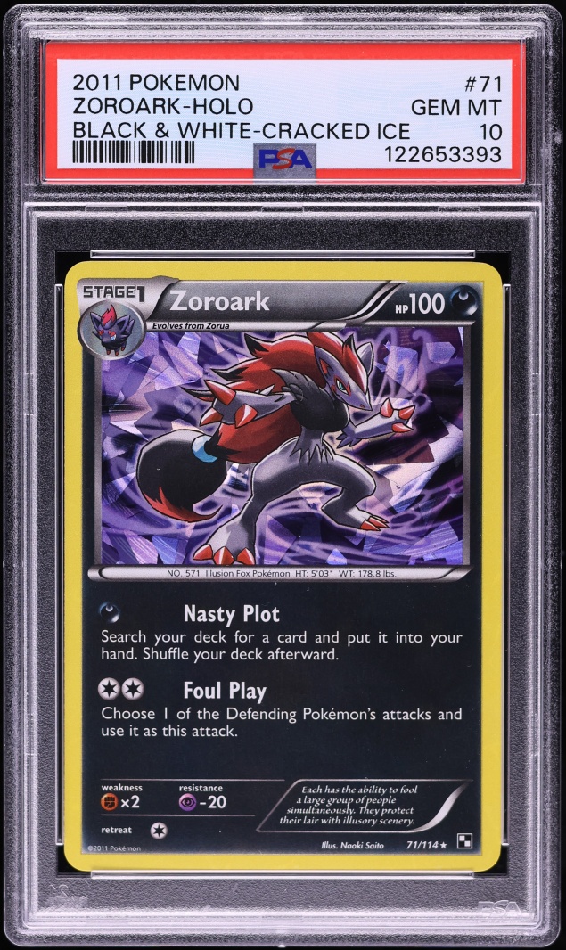 2011 Pokemon Black & White Cracked Ice Holo Zoroark #71 PSA 10 GEM MINT